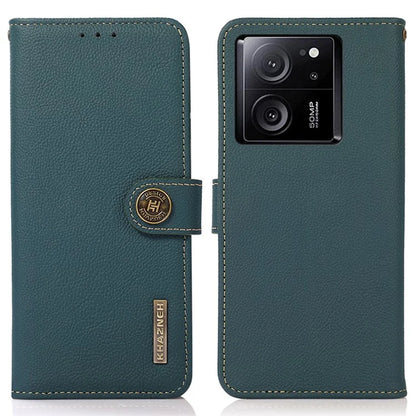 KHAZNEH For Xiaomi Redmi K60 Ultra / 13T / 13T Pro Case RFID Blocking Genuine Cow Leather Phone Cover