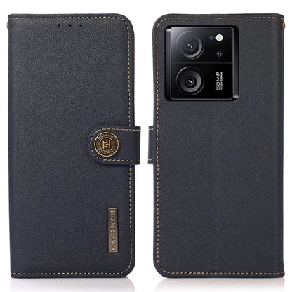KHAZNEH For Xiaomi Redmi K60 Ultra / 13T / 13T Pro Case RFID Blocking Genuine Cow Leather Phone Cover