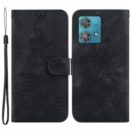 For Motorola Edge 40 Neo 5G Cover Imprinted PU Leather Wallet Anti-drop Phone Case