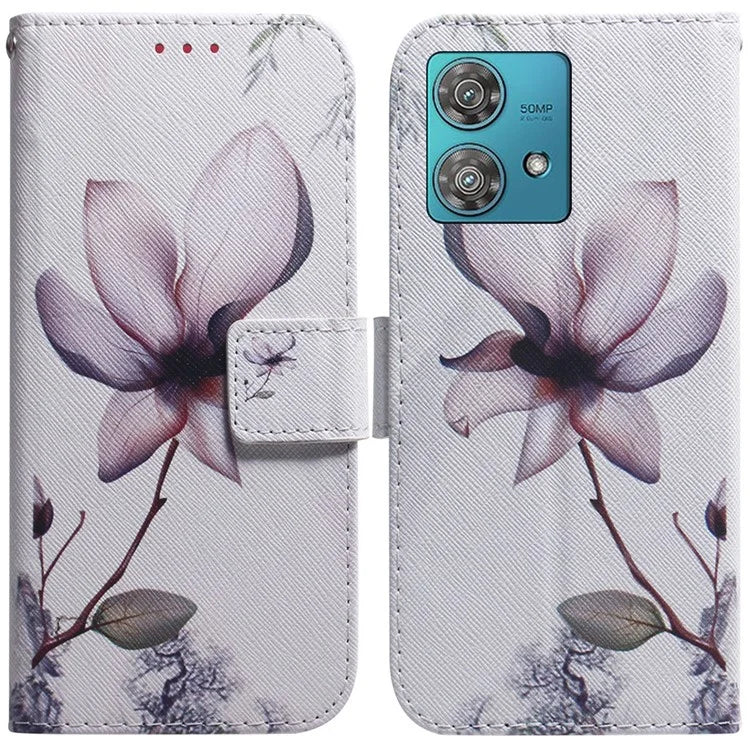 For Motorola Edge 40 Neo 5G Case Pattern Printing Folio PU Leather Phone Cover