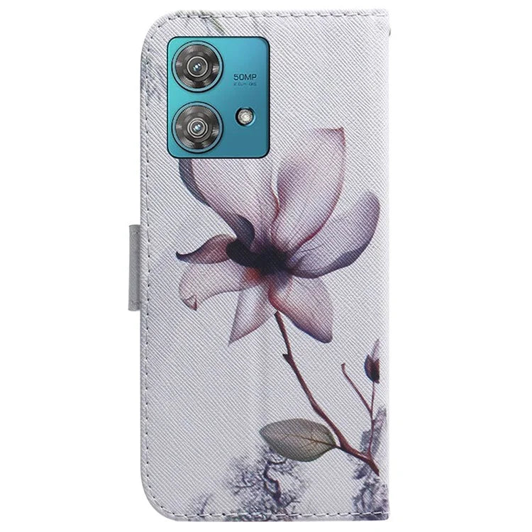 For Motorola Edge 40 Neo 5G Case Pattern Printing Folio PU Leather Phone Cover