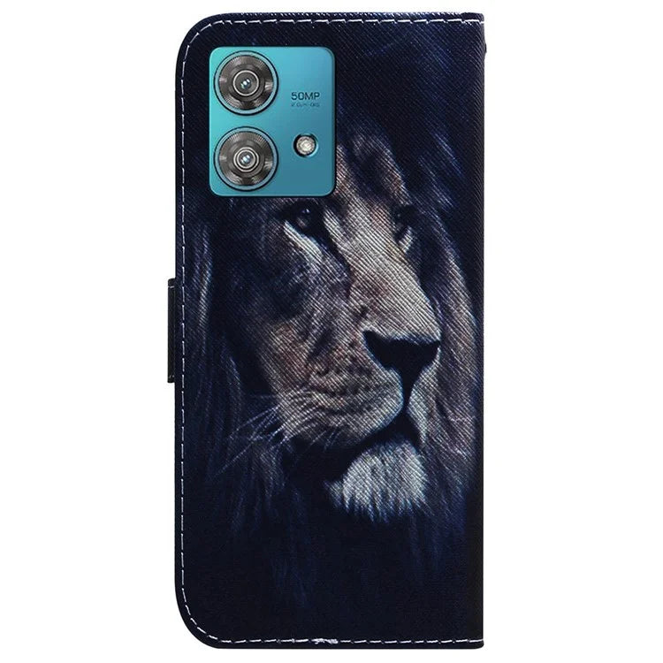 For Motorola Edge 40 Neo 5G Case Pattern Printing Folio PU Leather Phone Cover