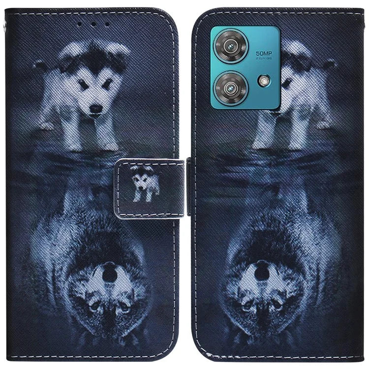 For Motorola Edge 40 Neo 5G Case Pattern Printing Folio PU Leather Phone Cover