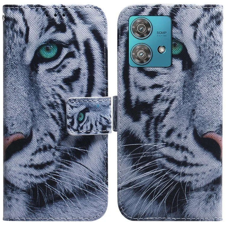 For Motorola Edge 40 Neo 5G Case Pattern Printing Folio PU Leather Phone Cover