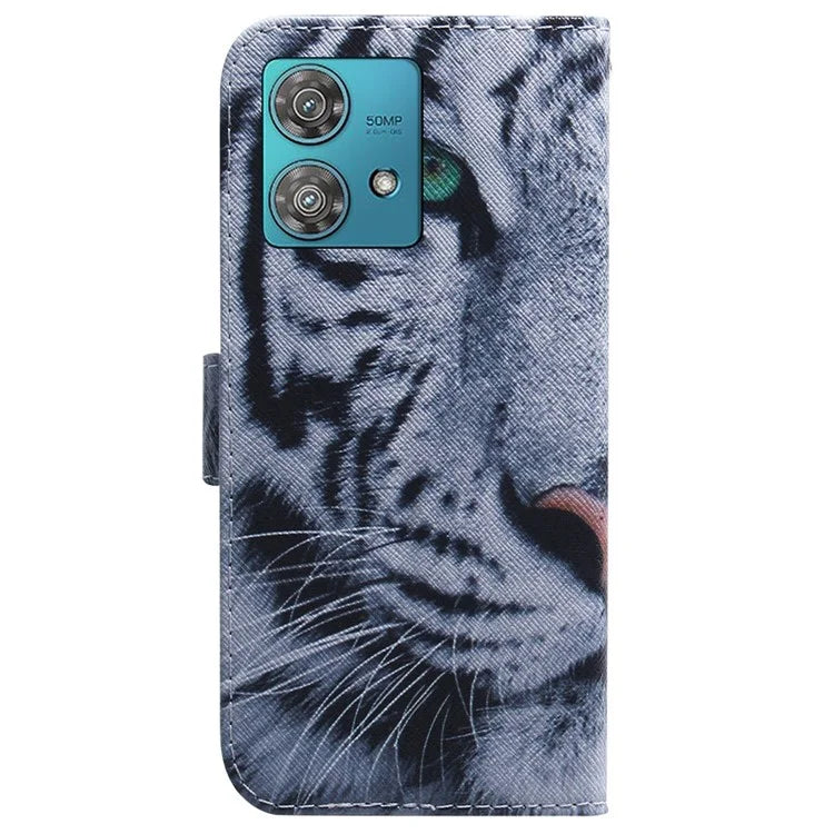 For Motorola Edge 40 Neo 5G Case Pattern Printing Folio PU Leather Phone Cover