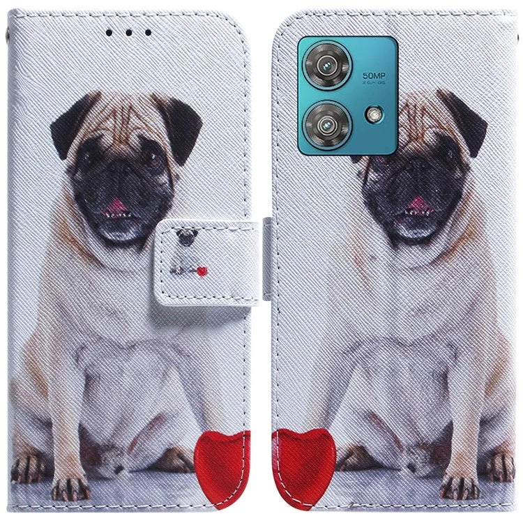 For Motorola Edge 40 Neo 5G Case Pattern Printing Folio PU Leather Phone Cover