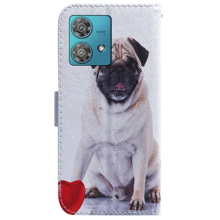 For Motorola Edge 40 Neo 5G Case Pattern Printing Folio PU Leather Phone Cover