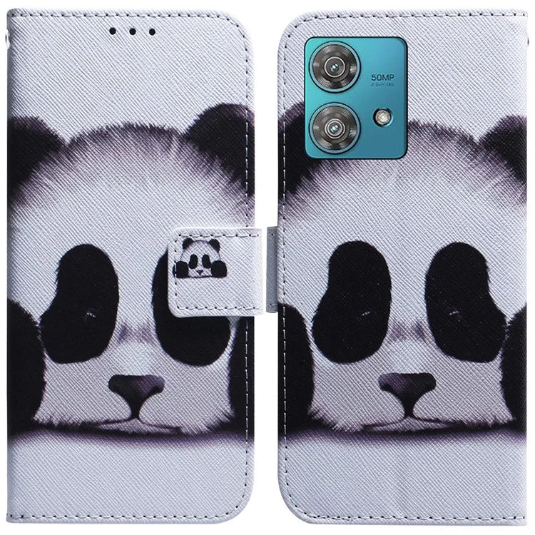 For Motorola Edge 40 Neo 5G Case Pattern Printing Folio PU Leather Phone Cover