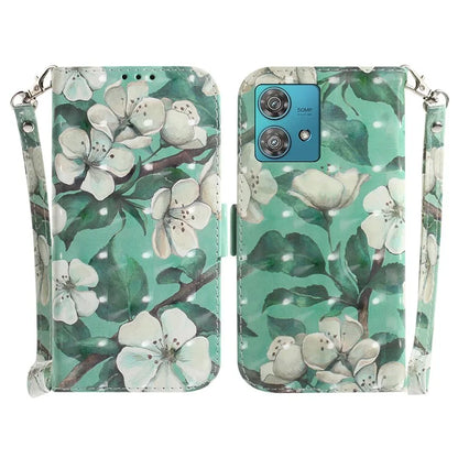 For Motorola Edge 40 Neo 5G Case PU Leather Wallet Pattern Printing Phone Cover