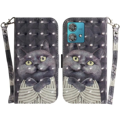 For Motorola Edge 40 Neo 5G Case PU Leather Wallet Pattern Printing Phone Cover