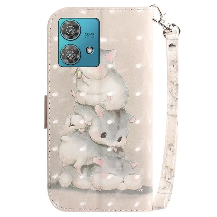 For Motorola Edge 40 Neo 5G Case PU Leather Wallet Pattern Printing Phone Cover