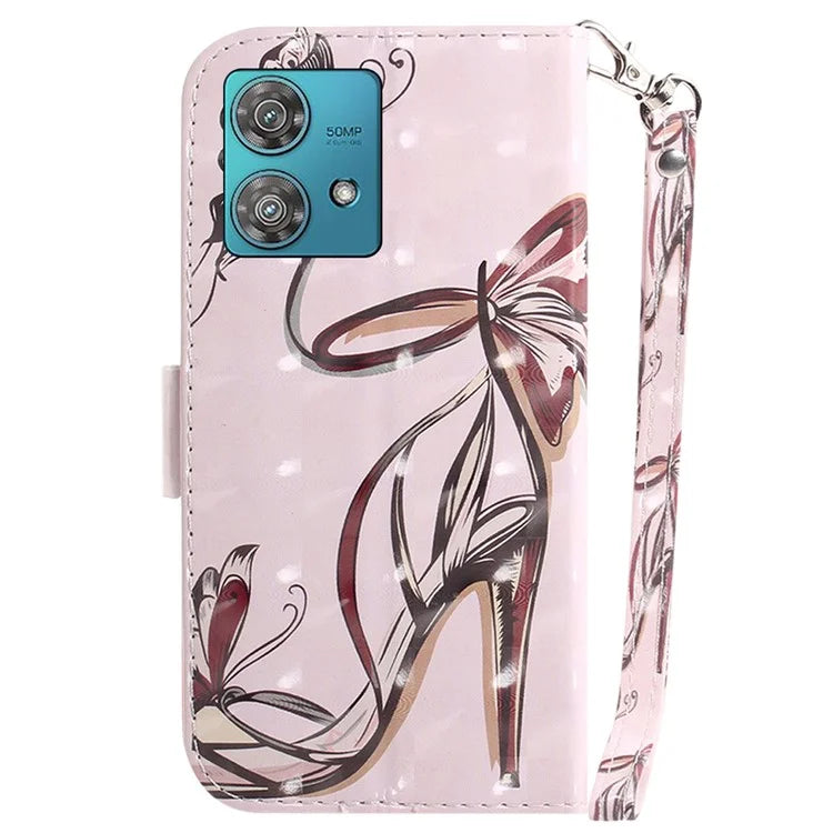 For Motorola Edge 40 Neo 5G Case PU Leather Wallet Pattern Printing Phone Cover