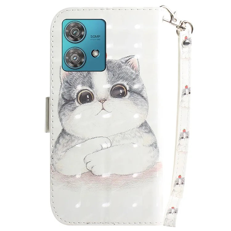 For Motorola Edge 40 Neo 5G Case PU Leather Wallet Pattern Printing Phone Cover