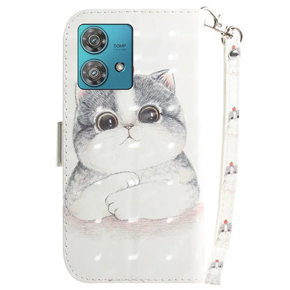 For Motorola Edge 40 Neo 5G Case PU Leather Wallet Pattern Printing Phone Cover