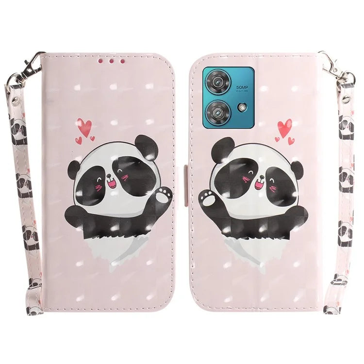 For Motorola Edge 40 Neo 5G Case PU Leather Wallet Pattern Printing Phone Cover