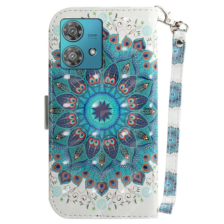 For Motorola Edge 40 Neo 5G Case PU Leather Wallet Pattern Printing Phone Cover