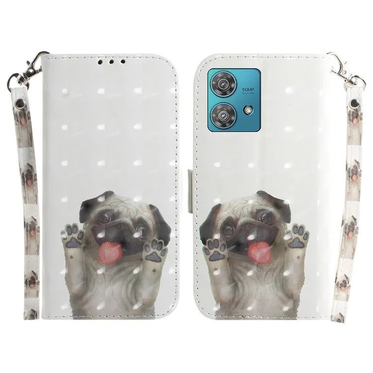 For Motorola Edge 40 Neo 5G Case PU Leather Wallet Pattern Printing Phone Cover