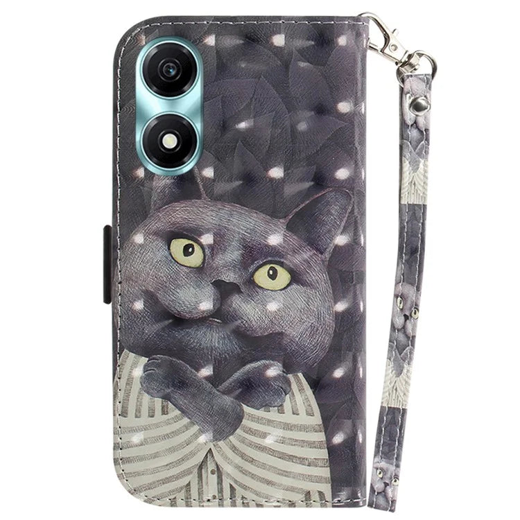 For Honor X5 Plus / Play 40C 5G Case PU Leather Magnetic Closure 3D Pattern Phone Cover