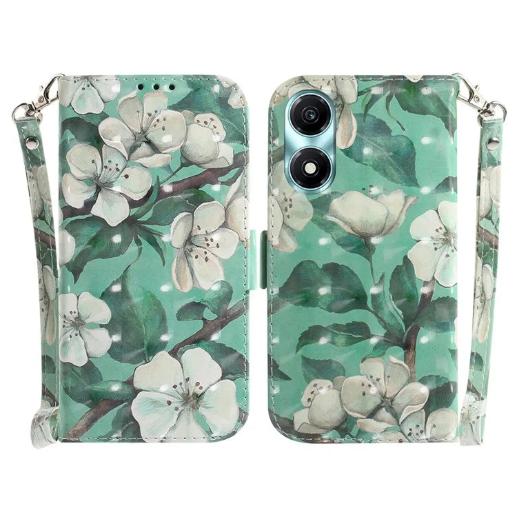 For Honor X5 Plus / Play 40C 5G Case PU Leather Magnetic Closure 3D Pattern Phone Cover