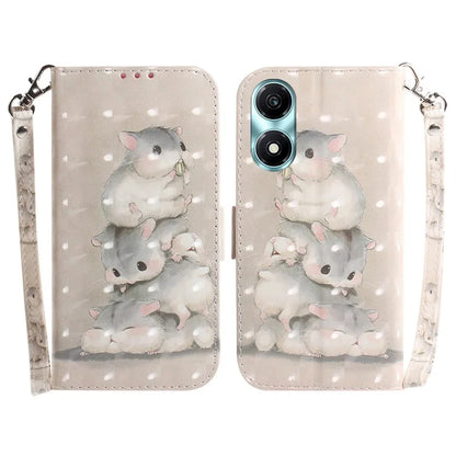For Honor X5 Plus / Play 40C 5G Case PU Leather Magnetic Closure 3D Pattern Phone Cover