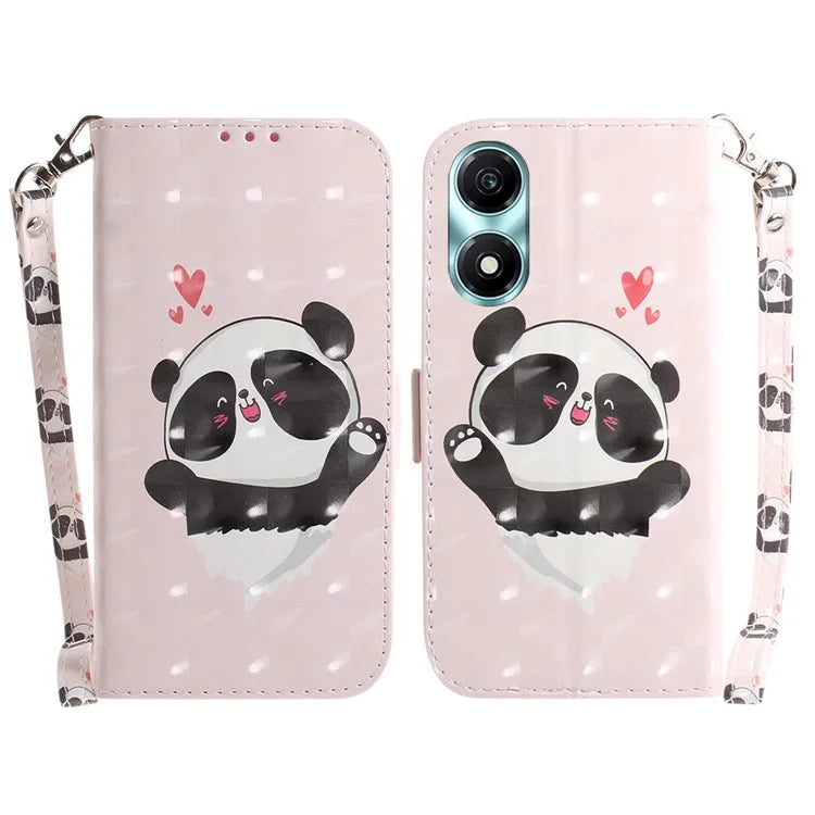 For Honor X5 Plus / Play 40C 5G Case PU Leather Magnetic Closure 3D Pattern Phone Cover