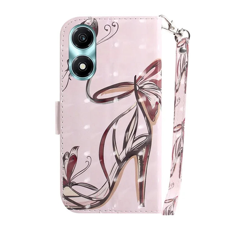 For Honor X5 Plus / Play 40C 5G Case PU Leather Magnetic Closure 3D Pattern Phone Cover