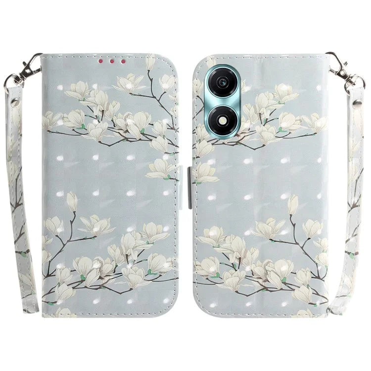 For Honor X5 Plus / Play 40C 5G Case PU Leather Magnetic Closure 3D Pattern Phone Cover