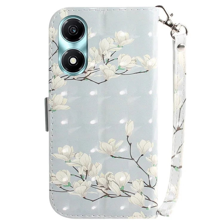 For Honor X5 Plus / Play 40C 5G Case PU Leather Magnetic Closure 3D Pattern Phone Cover