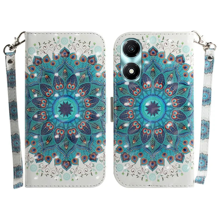 For Honor X5 Plus / Play 40C 5G Case PU Leather Magnetic Closure 3D Pattern Phone Cover