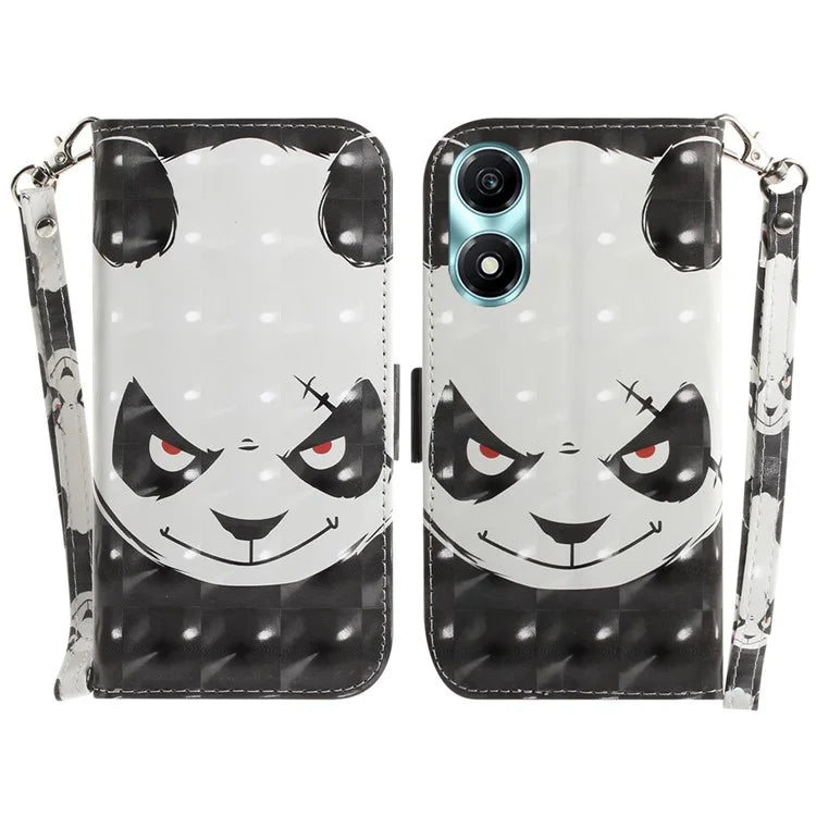 For Honor X5 Plus / Play 40C 5G Case PU Leather Magnetic Closure 3D Pattern Phone Cover