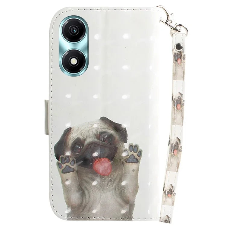 For Honor X5 Plus / Play 40C 5G Case PU Leather Magnetic Closure 3D Pattern Phone Cover