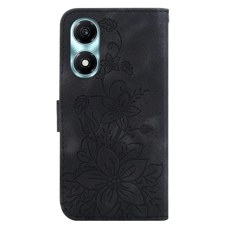 For Honor X5 Plus / Play 40C 5G Leather Case Wallet Stand Imprinted Phone Cover