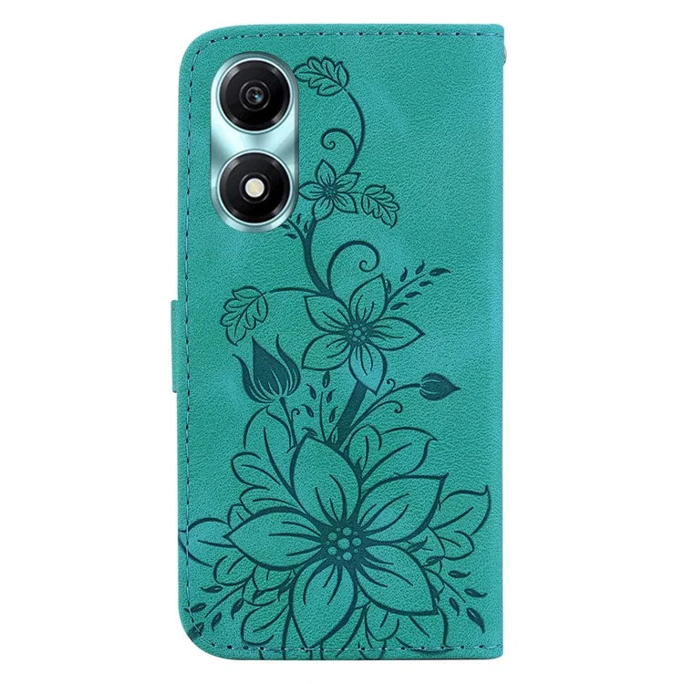 For Honor X5 Plus / Play 40C 5G Leather Case Wallet Stand Imprinted Phone Cover