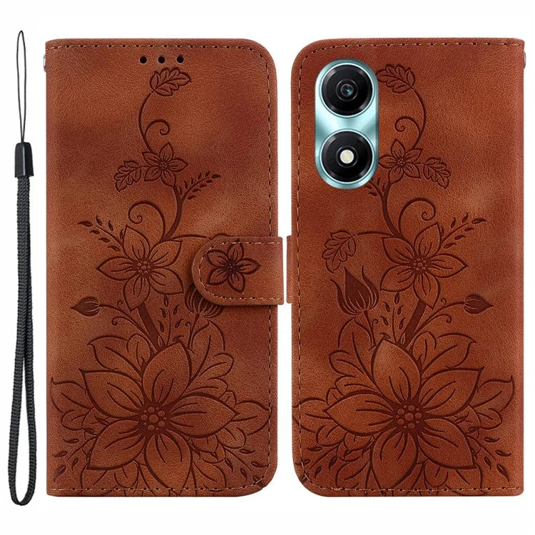 For Honor X5 Plus / Play 40C 5G Leather Case Wallet Stand Imprinted Phone Cover