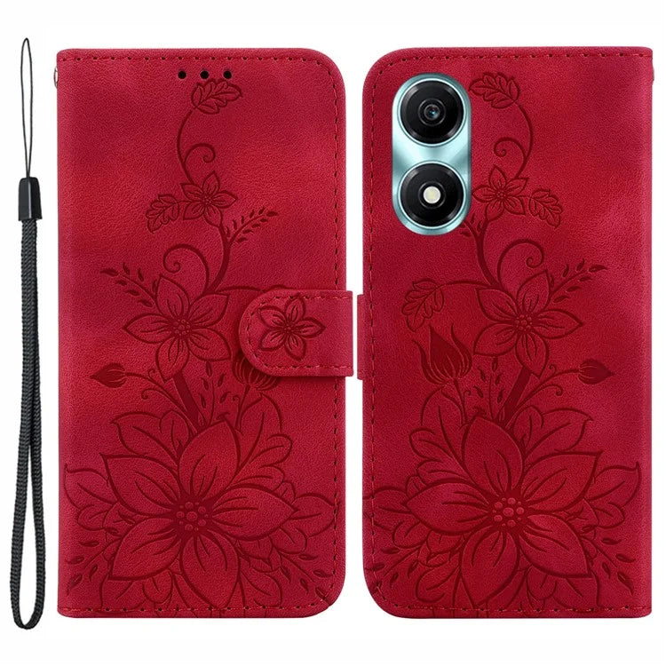 For Honor X5 Plus / Play 40C 5G Leather Case Wallet Stand Imprinted Phone Cover