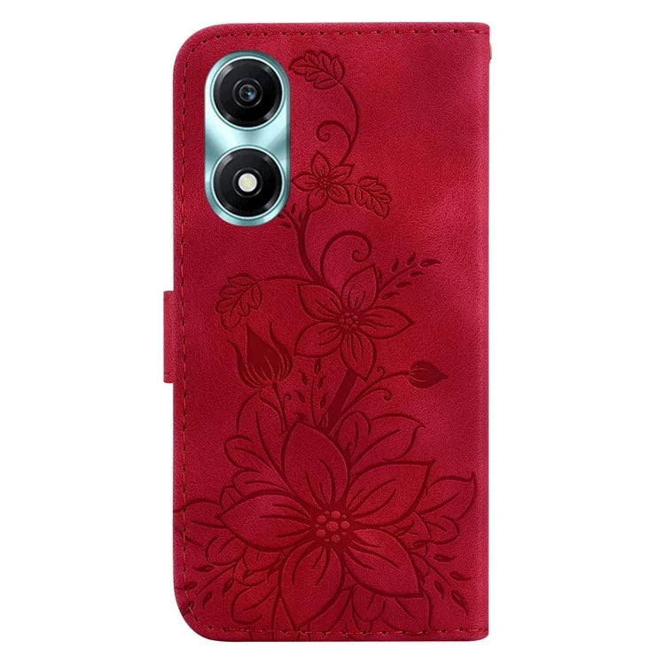 For Honor X5 Plus / Play 40C 5G Leather Case Wallet Stand Imprinted Phone Cover
