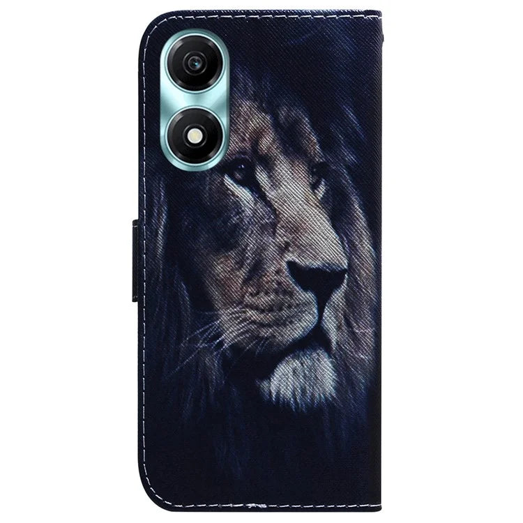 For Honor X5 Plus / Play 40C 5G Case PU Leather Pattern Printing Shockproof Phone Cover