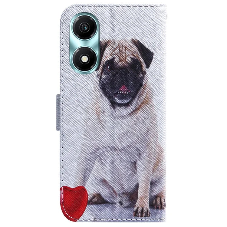 For Honor X5 Plus / Play 40C 5G Case PU Leather Pattern Printing Shockproof Phone Cover