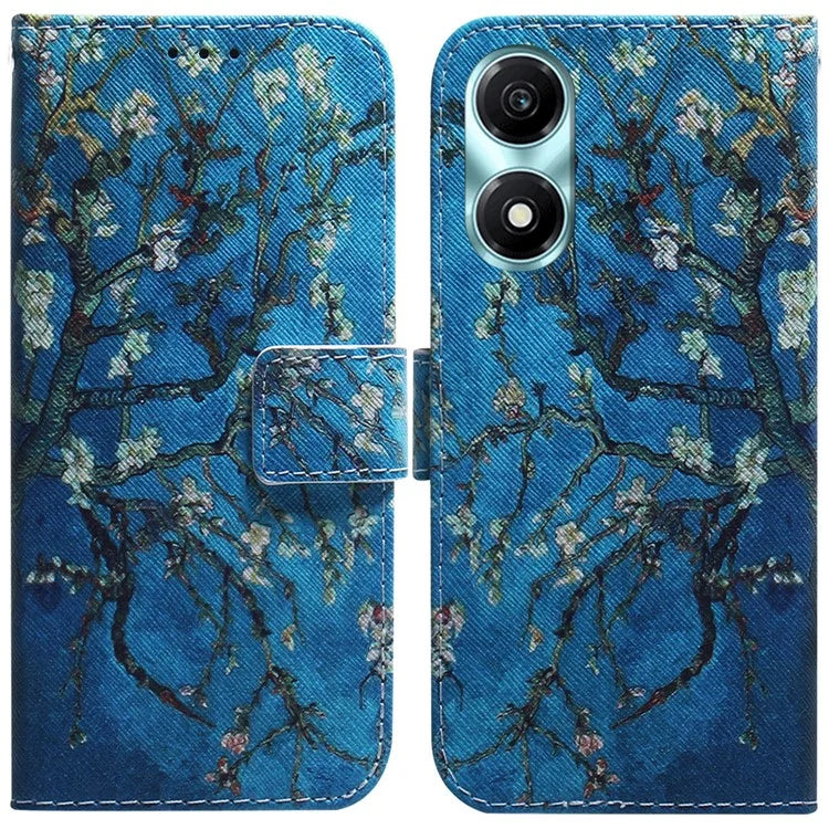 For Honor X5 Plus / Play 40C 5G Case PU Leather Pattern Printing Shockproof Phone Cover