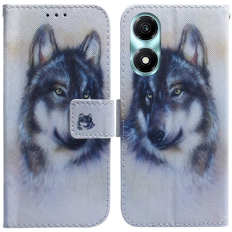 For Honor X5 Plus / Play 40C 5G Case PU Leather Pattern Printing Shockproof Phone Cover