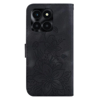 For Honor X6a 4G Leather Case Lily Flower Pattern Phone Cover with Stand Wallet
