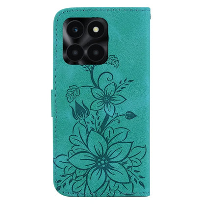 For Honor X6a 4G Leather Case Lily Flower Pattern Phone Cover with Stand Wallet