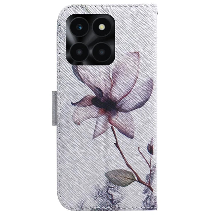 For Honor X6a 4G Case PU Leather Pattern Printing Wallet Protective Phone Cover