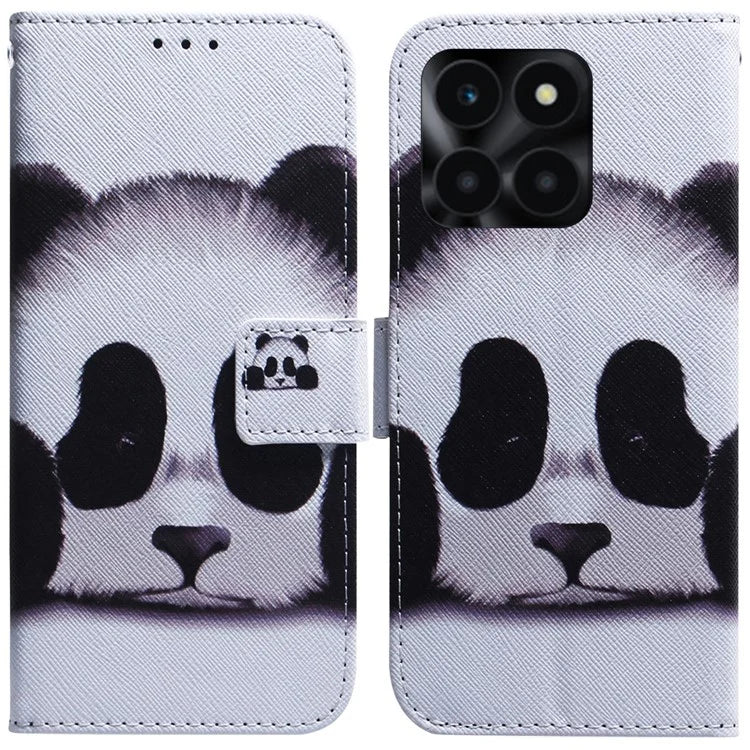 For Honor X6a 4G Case PU Leather Pattern Printing Wallet Protective Phone Cover