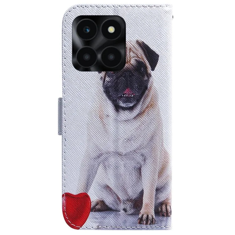 For Honor X6a 4G Case PU Leather Pattern Printing Wallet Protective Phone Cover