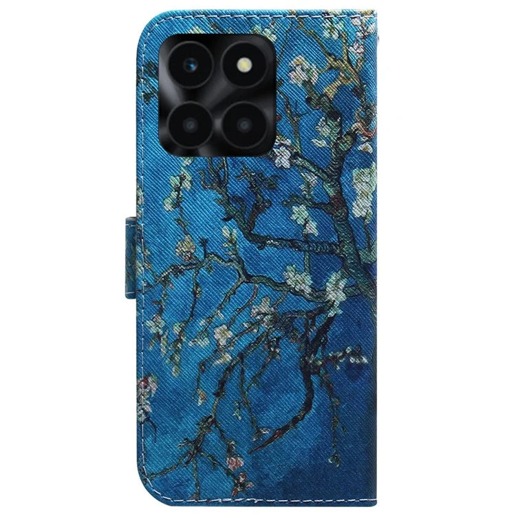For Honor X6a 4G Case PU Leather Pattern Printing Wallet Protective Phone Cover