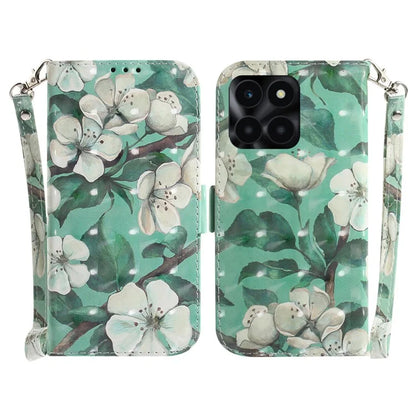 For Honor X6a 4G Case 3D Pattern PU Leather Wallet Flip Phone Cover