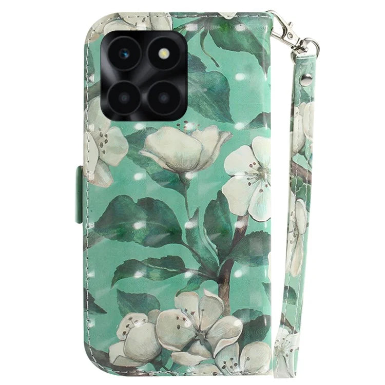 For Honor X6a 4G Case 3D Pattern PU Leather Wallet Flip Phone Cover