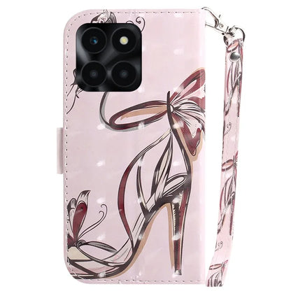 For Honor X6a 4G Case 3D Pattern PU Leather Wallet Flip Phone Cover