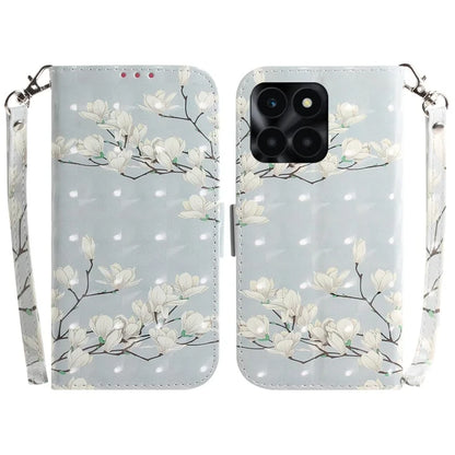 For Honor X6a 4G Case 3D Pattern PU Leather Wallet Flip Phone Cover